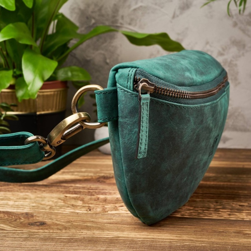 Dámska kožená ľadvinka VINTAGE GREEN