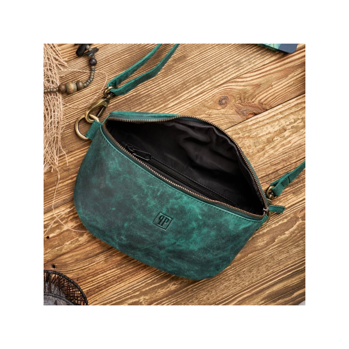 Dámska kožená ľadvinka VINTAGE GREEN