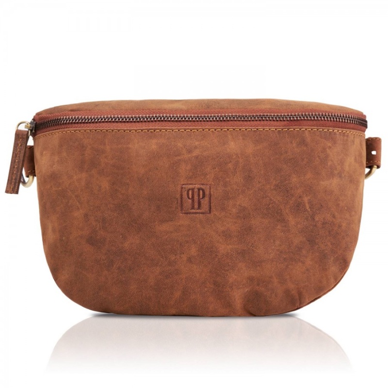 Dámska kožená ľadvinka vintage LIGHT BROWN