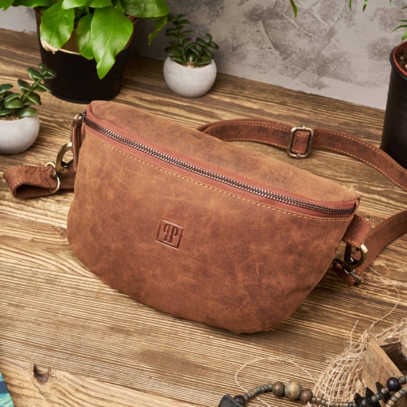 Dámska kožená ľadvinka vintage LIGHT BROWN