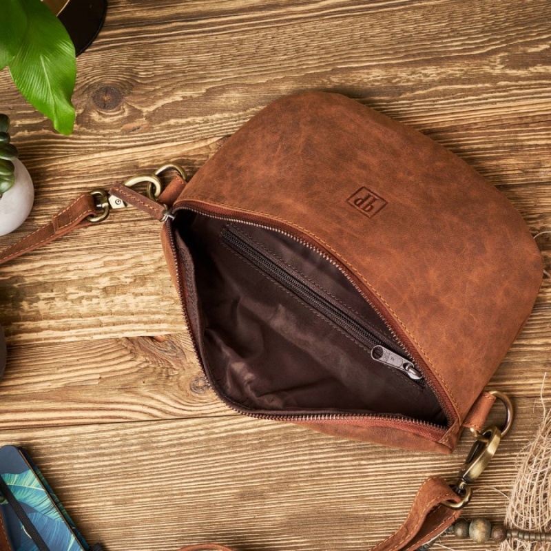 Dámska kožená ľadvinka vintage LIGHT BROWN