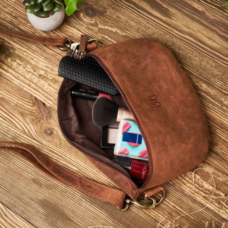 Dámska kožená ľadvinka vintage LIGHT BROWN