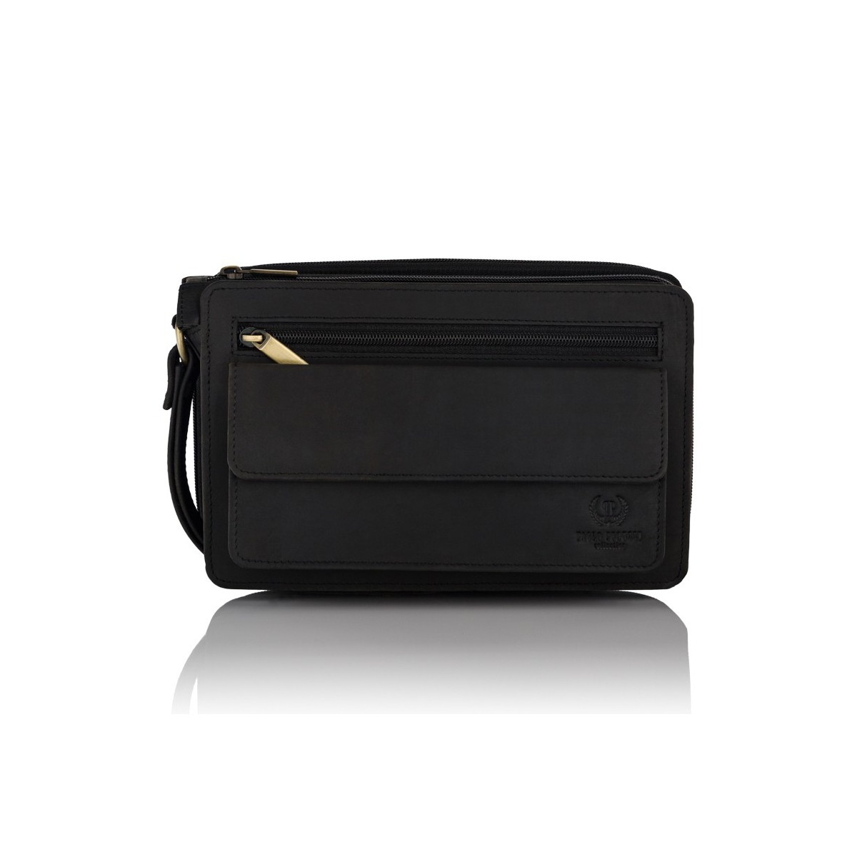 Pánska kožená čierna príručná taška HUNTER