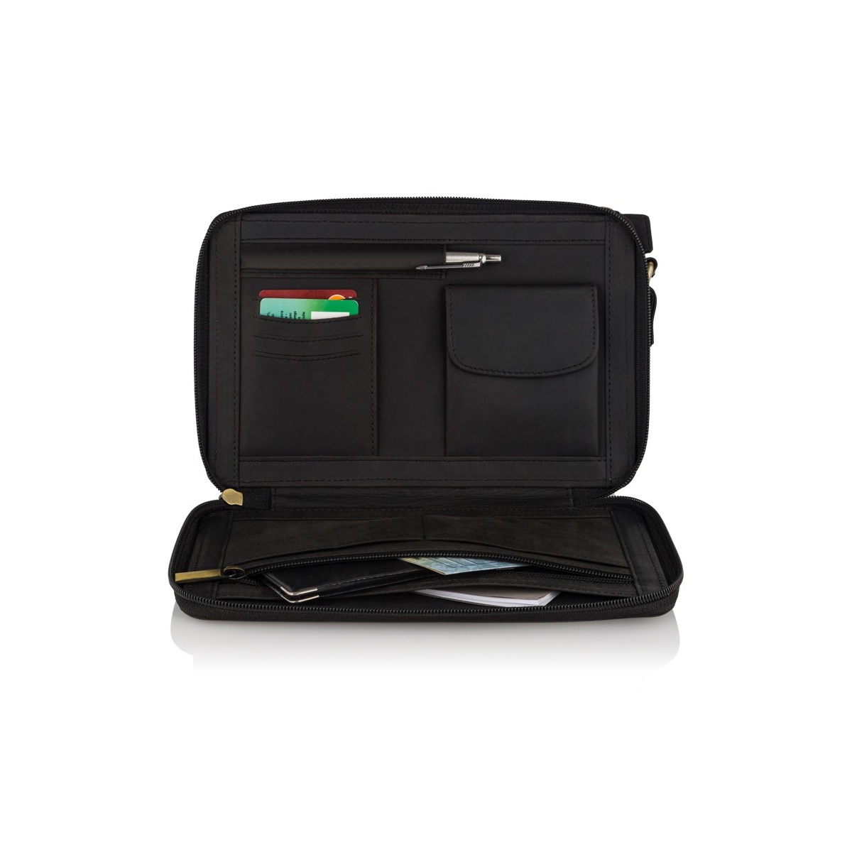 Pánska kožená čierna príručná taška HUNTER