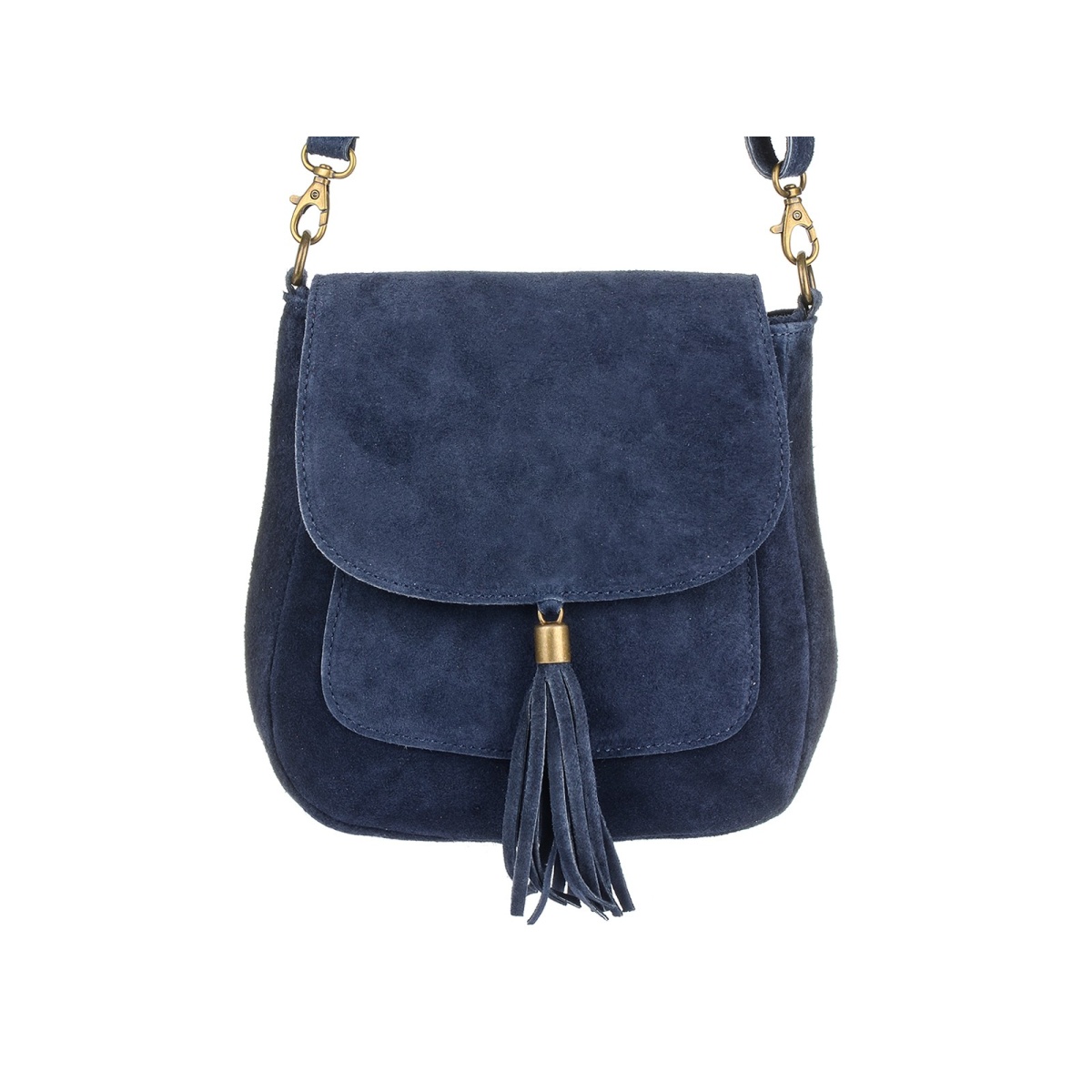 Modrá dámska semišová crossbody kabelka MEGAN