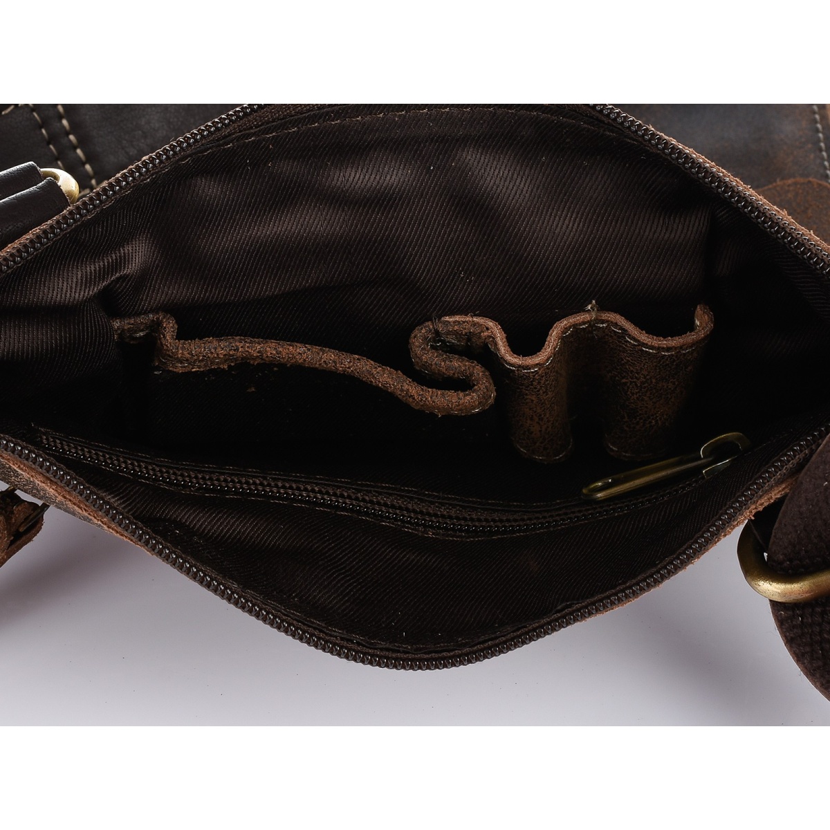 Kožená hnedá pánska crossbody taška WILD TIGER NUBUK