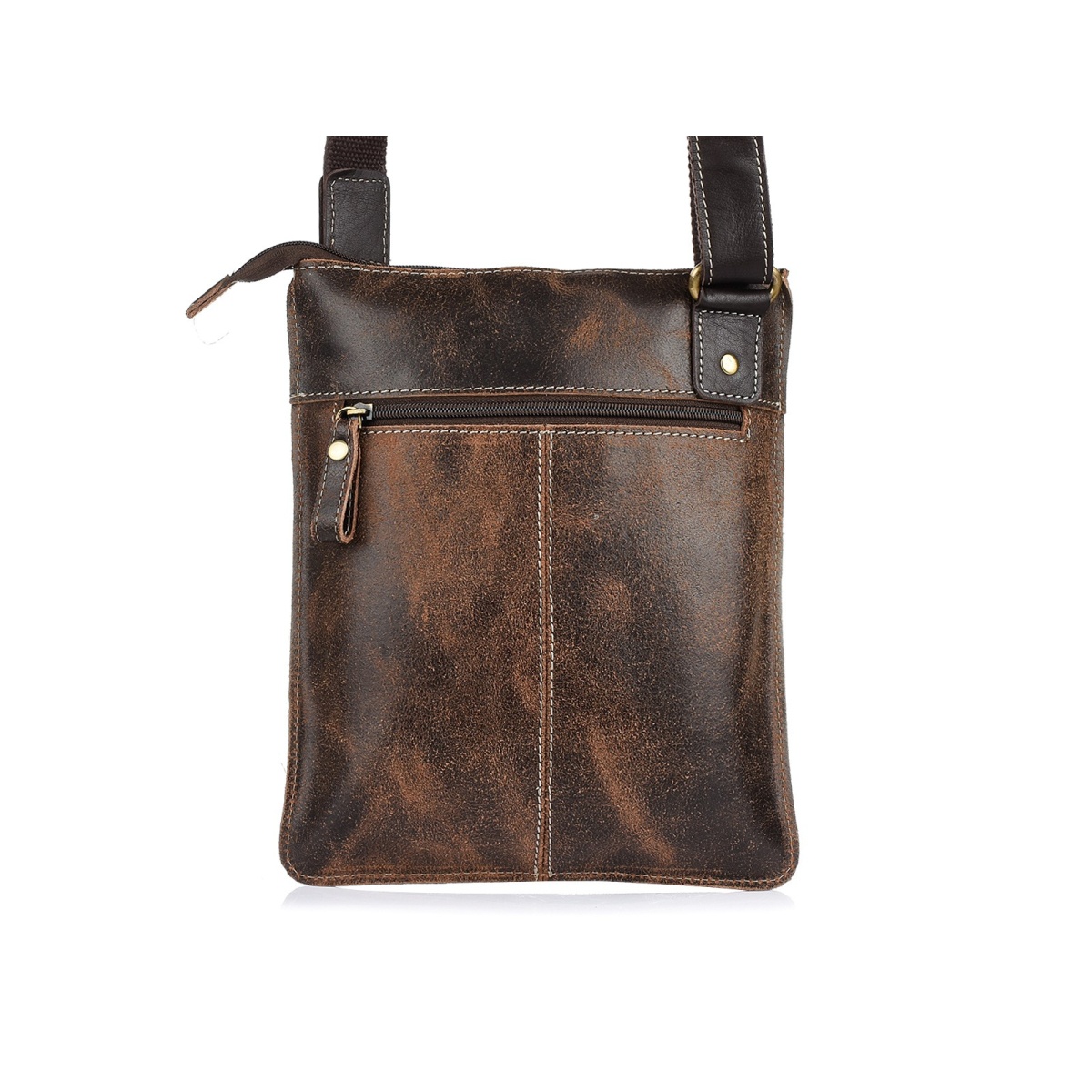 Kožená hnedá pánska crossbody taška WILD TIGER NUBUK