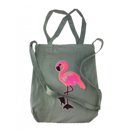 Nákupná šedá taška FLAMINGO