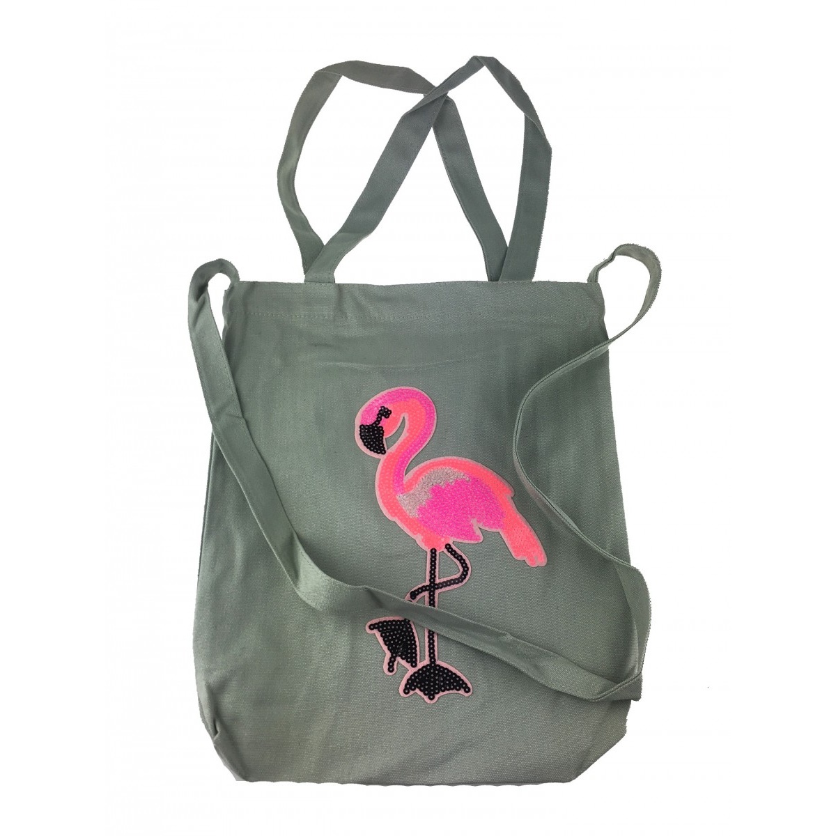 Nákupná šedá taška FLAMINGO