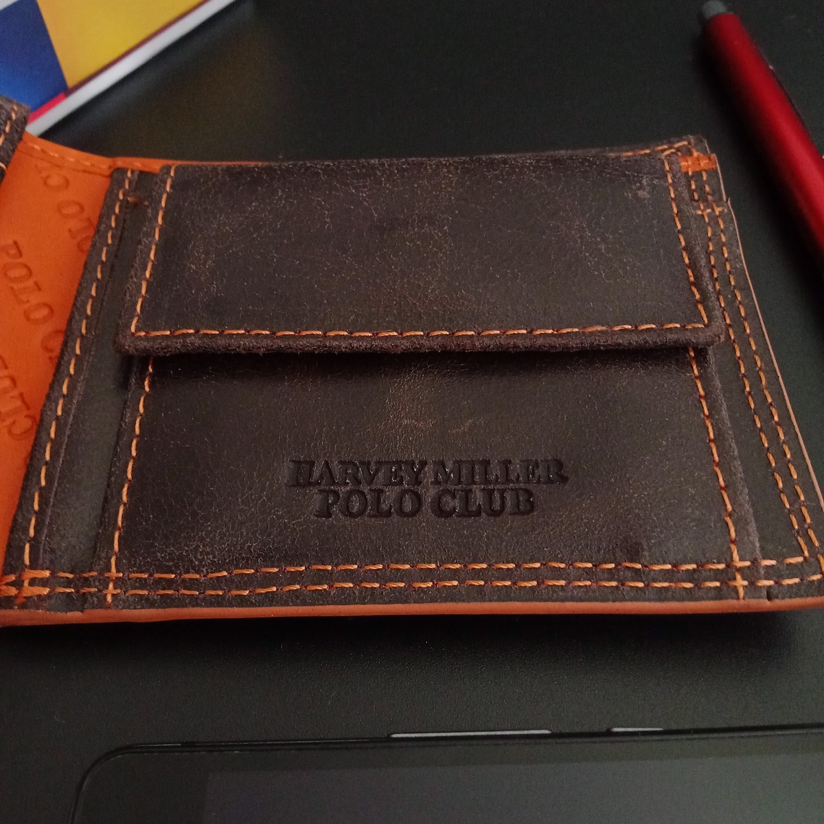 Tmavohnedá kožená peňaženka Harvey Miller