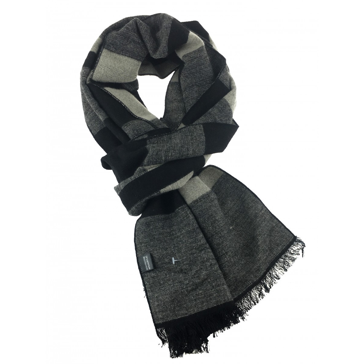 Pánsky čierno-šedý vzorovaný šál Jordan Collection - ALDEN