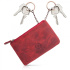 Sada dámska červená vintage kožená peňaženka s kvetinovým motívom a kožené červené vintage puzdro na kľúče Paolo Peruzzi
