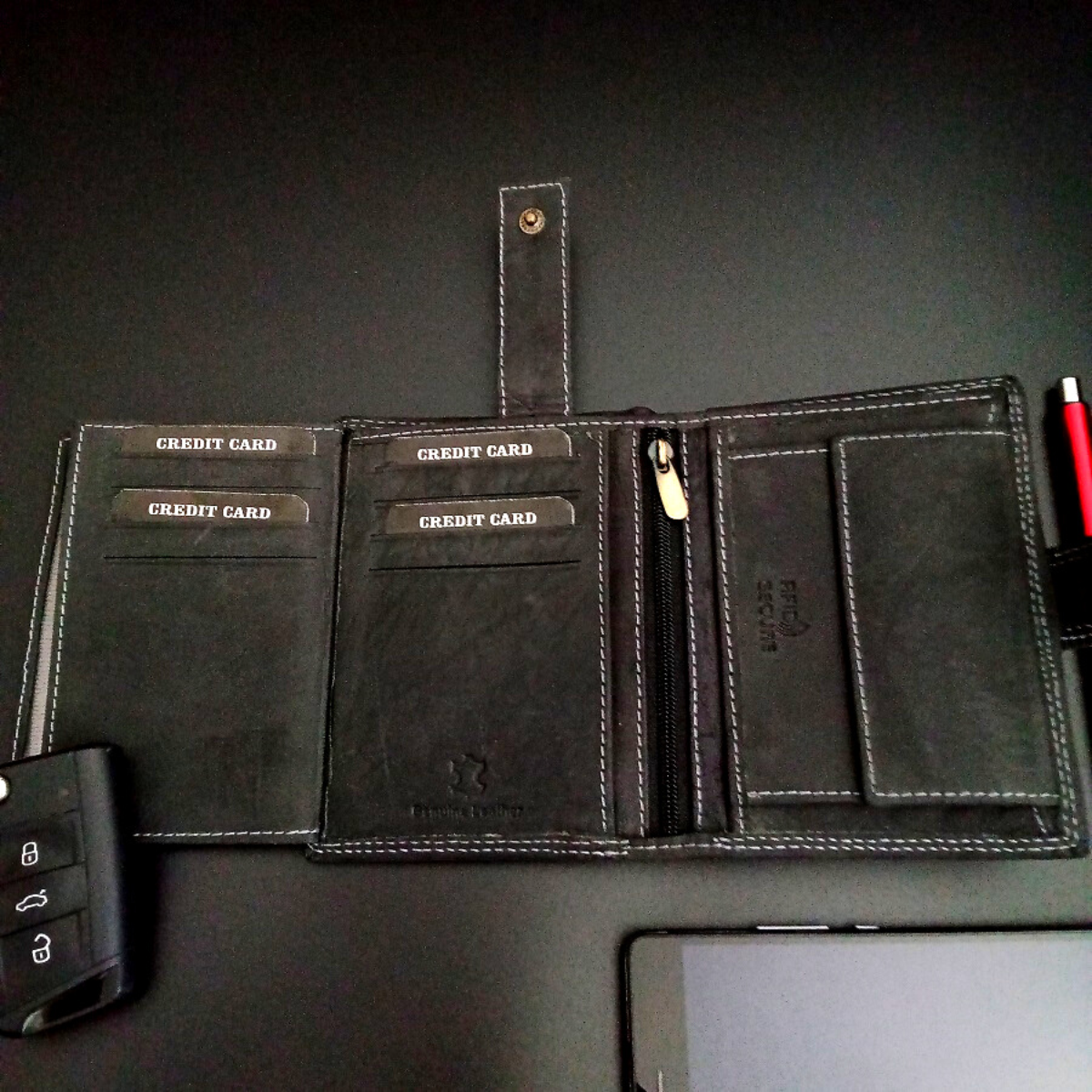 Čierna pánska kožená peňaženka ARMON