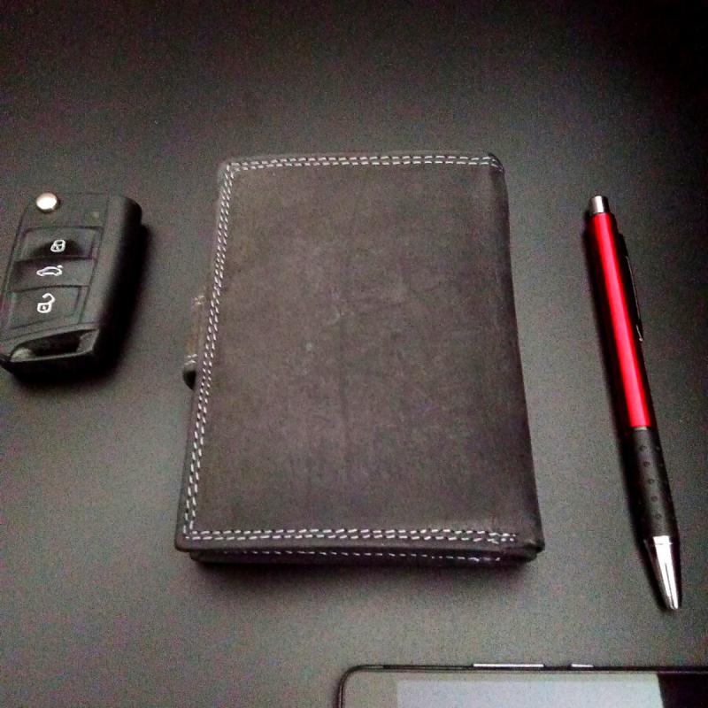 Čierna pánska kožená peňaženka ARMON