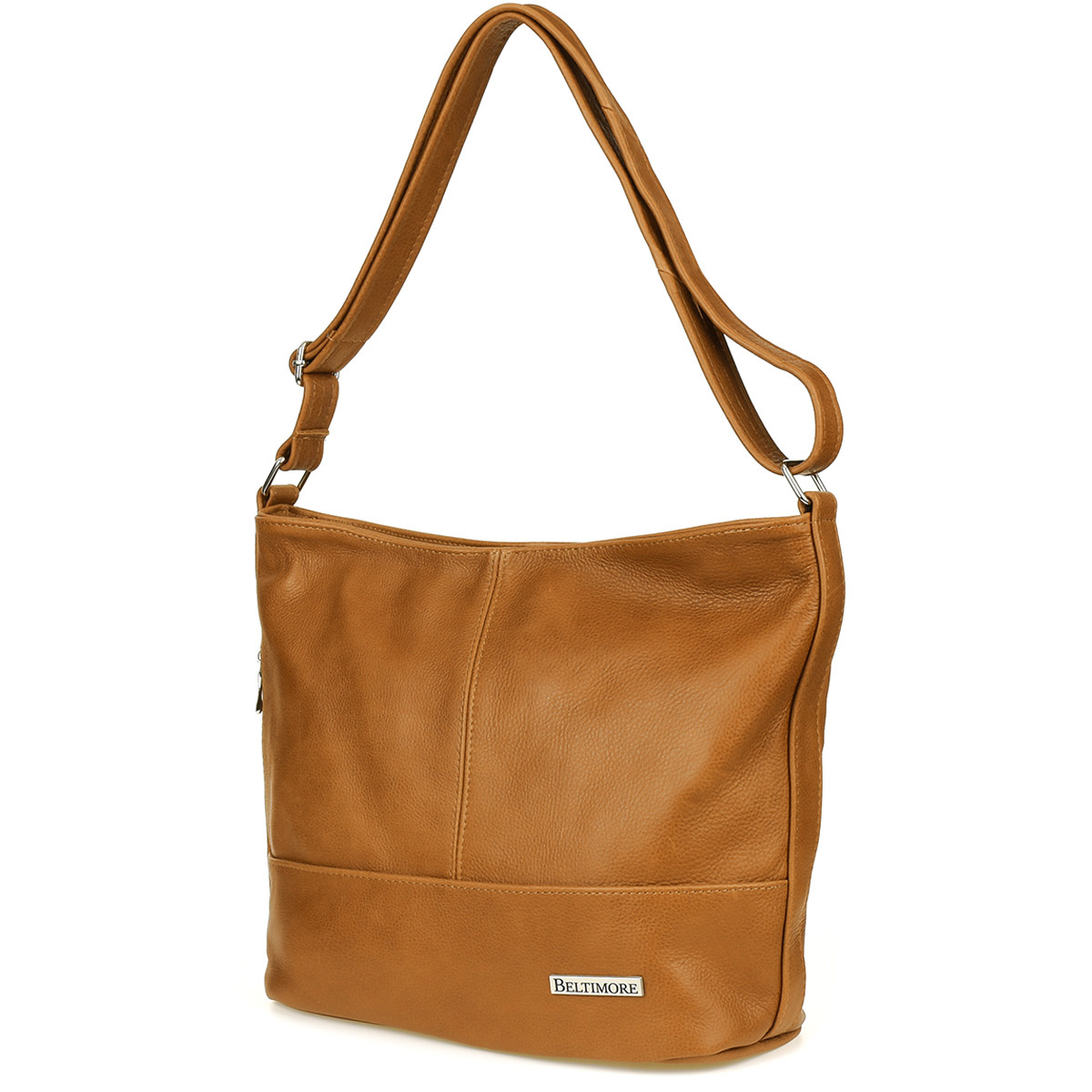 Kožená dámska camel (ťavia hnedá) kabelka na rameno Beltimore LANA - CAMEL
