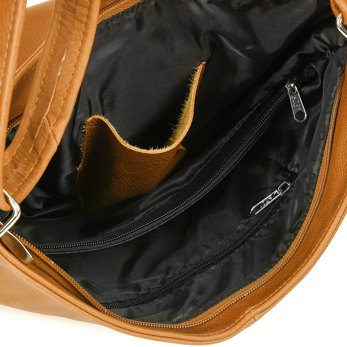 Kožená dámska camel (ťavia hnedá) kabelka na rameno Beltimore LANA - CAMEL