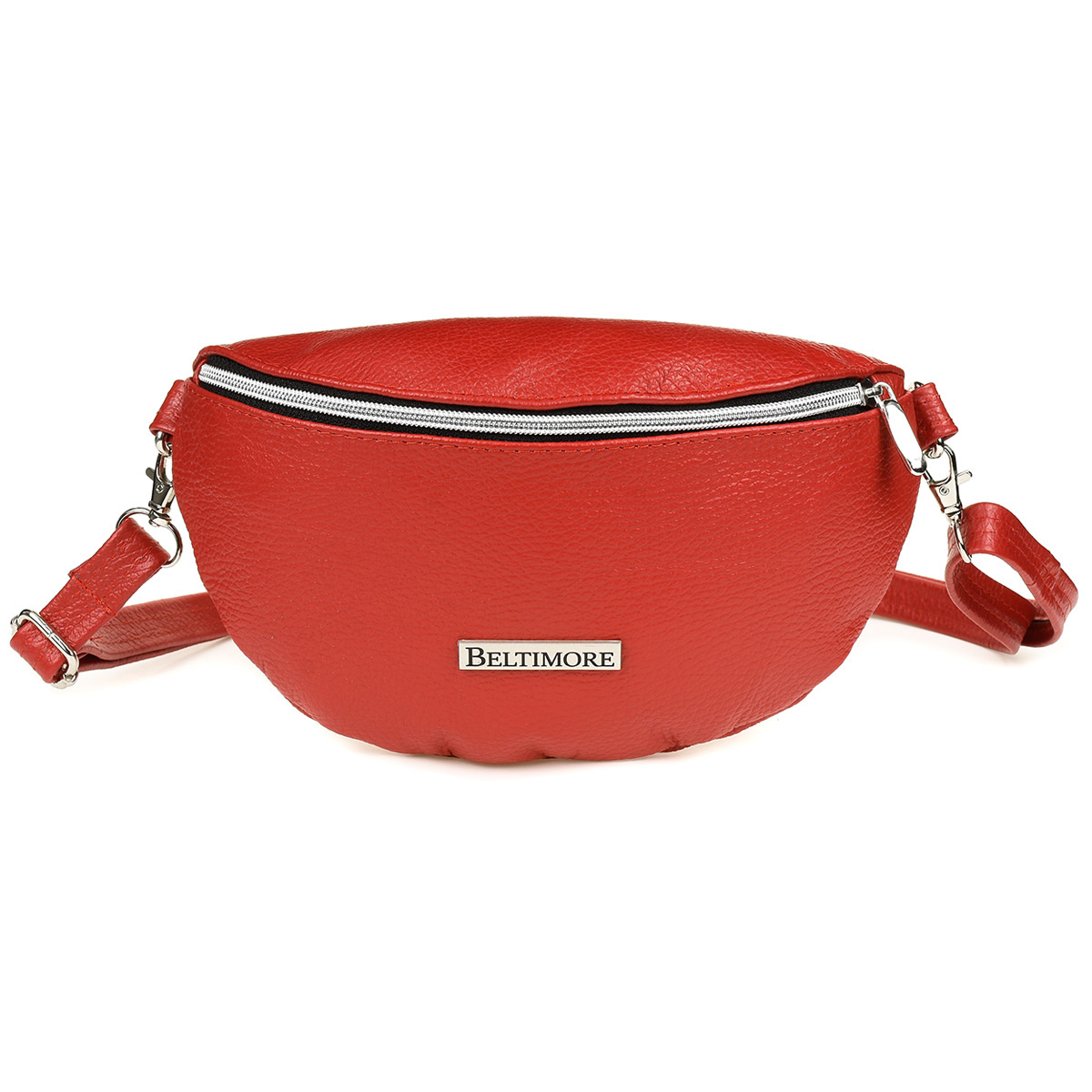 Kožená dámska červená ľadvinka / crossbody kabelka Beltimore ANNIE