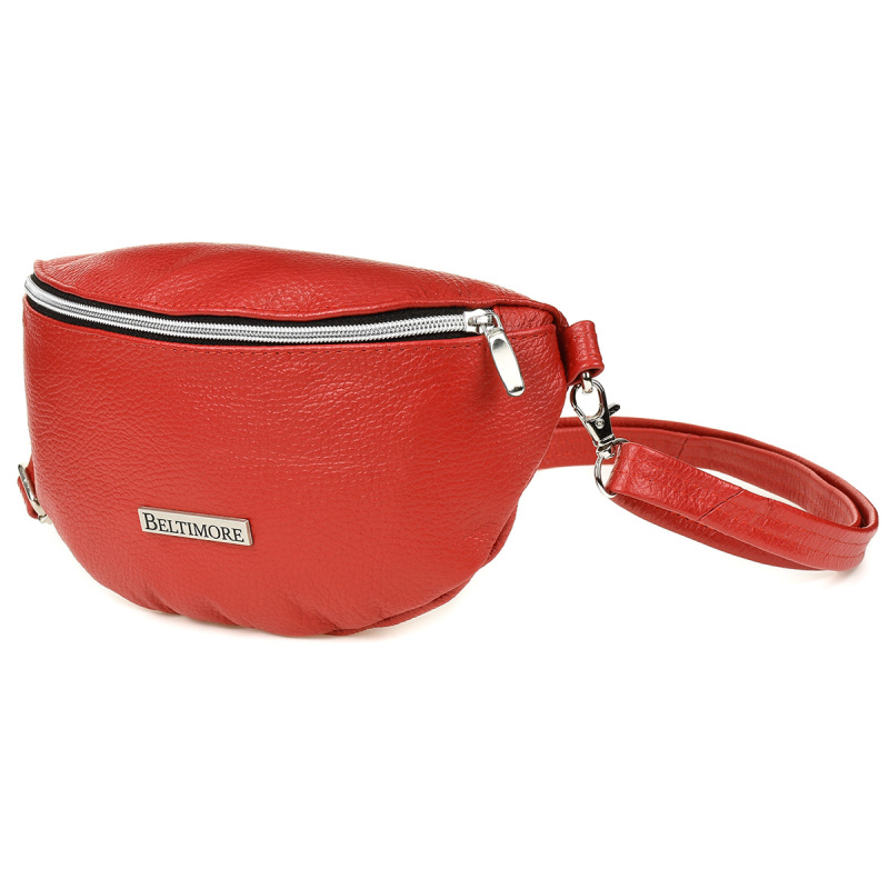 Kožená dámska červená ľadvinka / crossbody kabelka Beltimore ANNIE