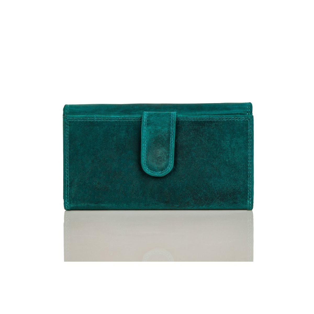 Sada pre ženy - kožená zelená vintage dámska peňaženka a kožené zelené vintage puzdro na kľúče Paolo Peruzzi