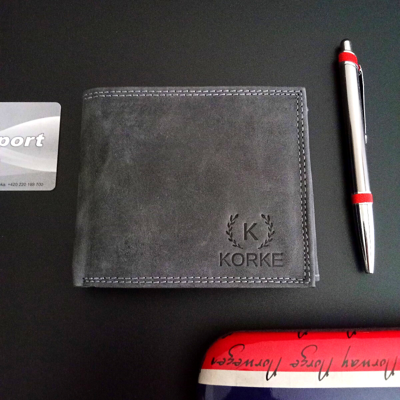 Pánska kožená peňaženka KORKE NERO-01