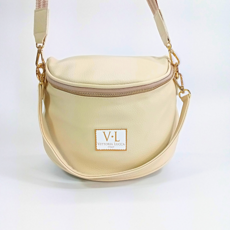 Béžová dámska crossbody kabelka Vittoria Lucca