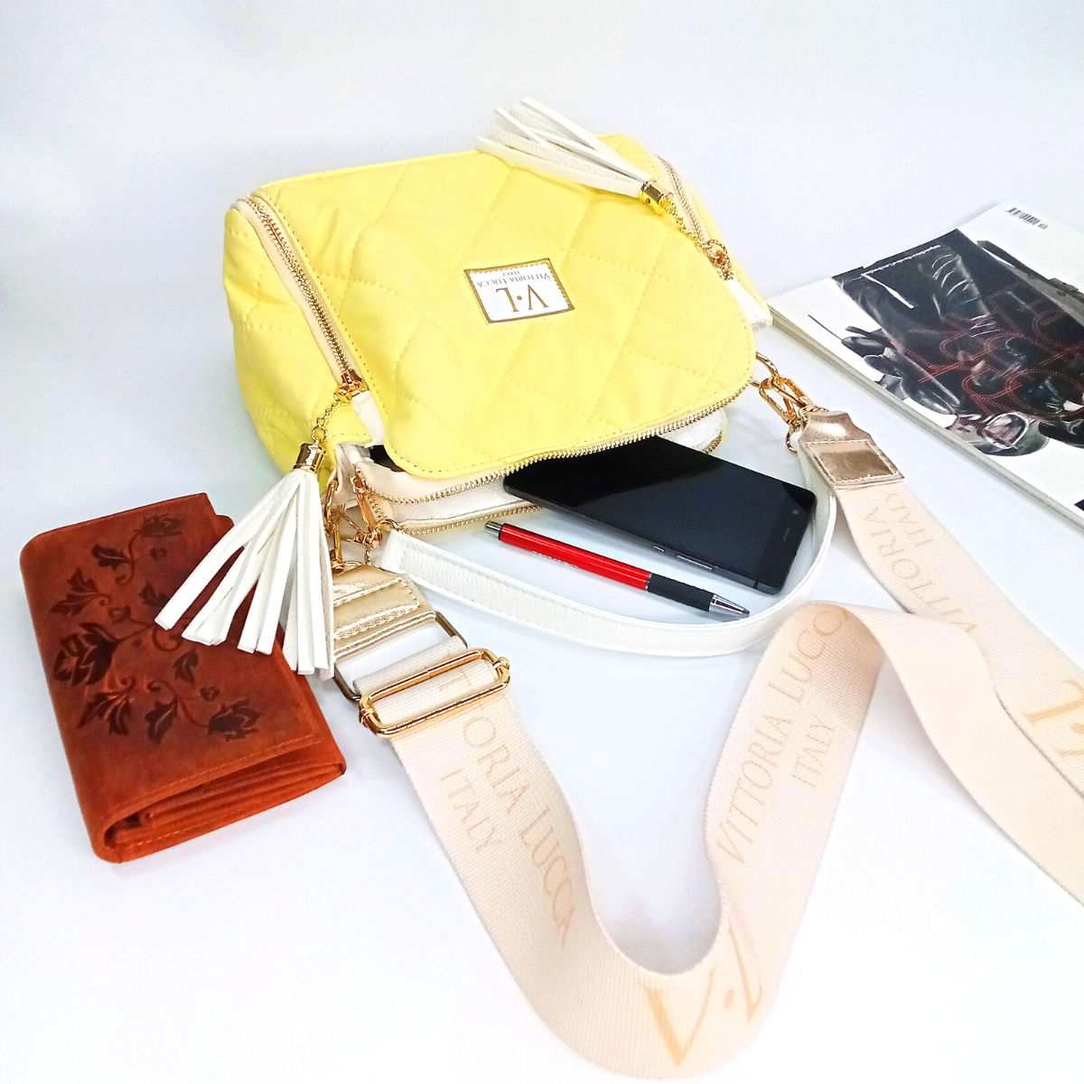 Žltá kabelka Vittoria Lucca