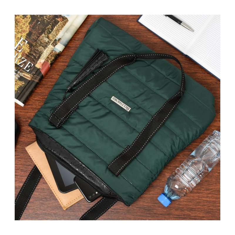 Zelená prešívaná kabelka na rameno Beltimore "BELLA"