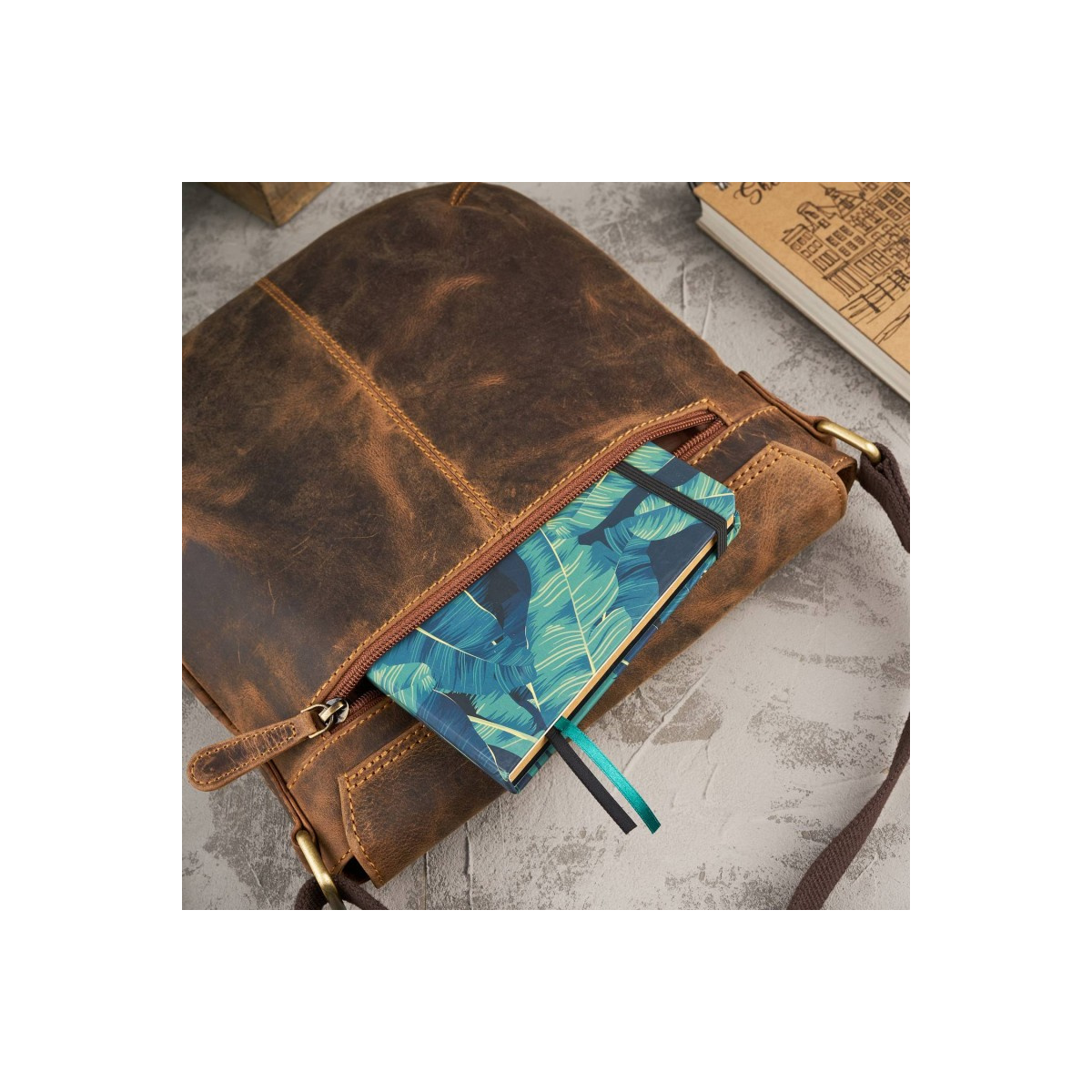 Kožená dámska hnedá vintage crossbody kabelka Paolo Peruzzi "MARGO"