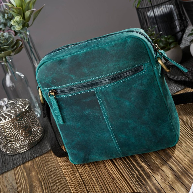 Kožená dámska vintage zelená crossbody kabelka Paolo Peruzzi "MARINA"