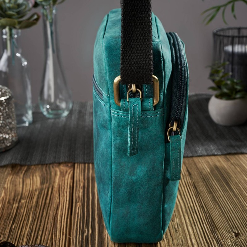 Kožená dámska vintage zelená crossbody kabelka Paolo Peruzzi "MARINA"