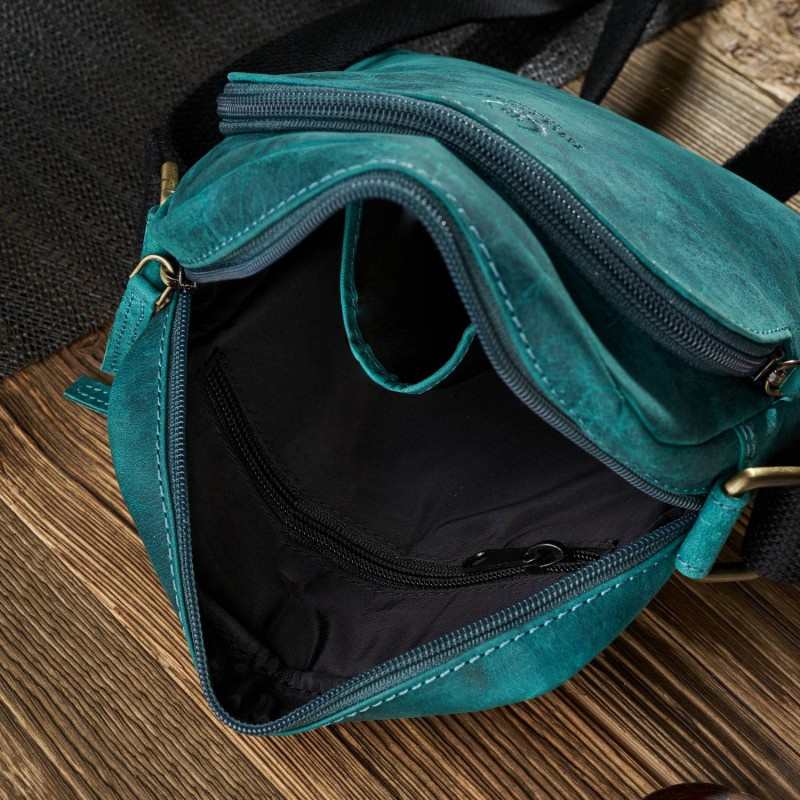 Kožená dámska vintage zelená crossbody kabelka Paolo Peruzzi "MARINA"