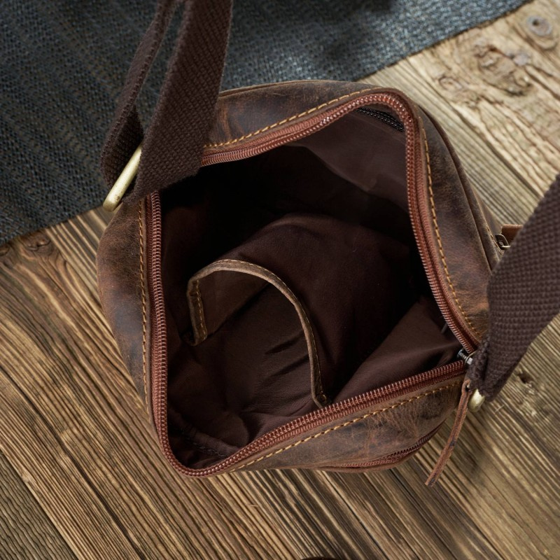 Kožená dámska hnedá vintage crossbody kabelka Paolo Peruzzi "MARINA"