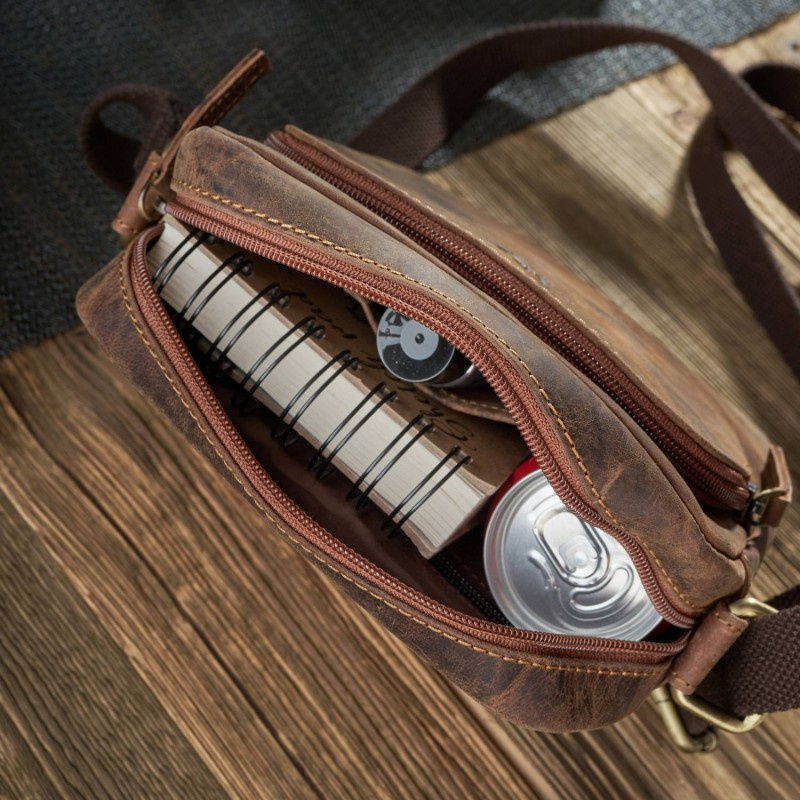 Kožená dámska hnedá vintage crossbody kabelka Paolo Peruzzi "MARINA"