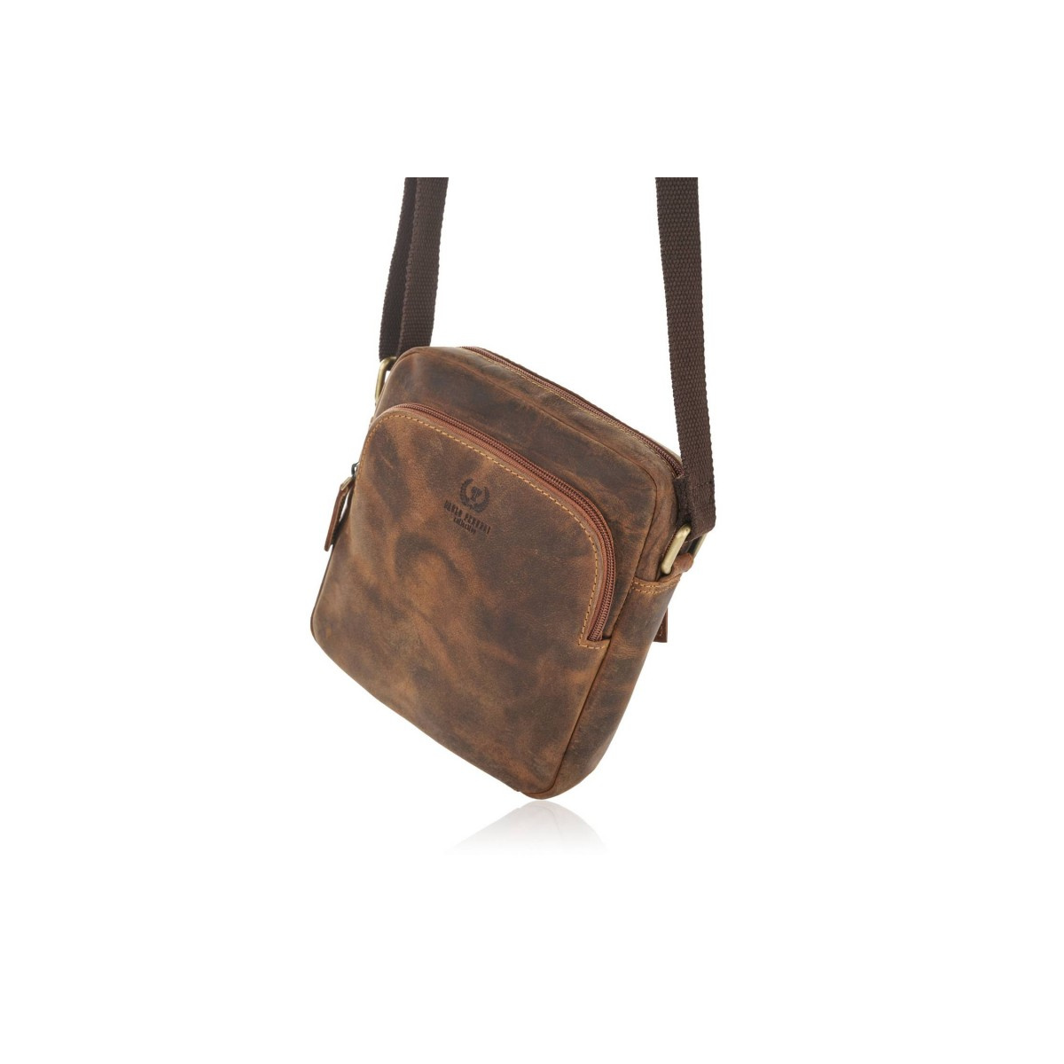 Kožená dámska hnedá vintage crossbody kabelka Paolo Peruzzi "MARINA"