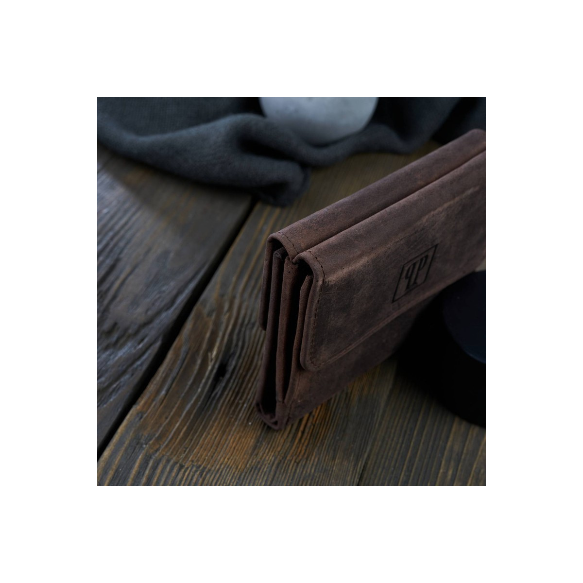 Kožená malá dámska hnedá peňaženka PP