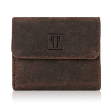 Kožená malá dámska hnedá peňaženka PP
