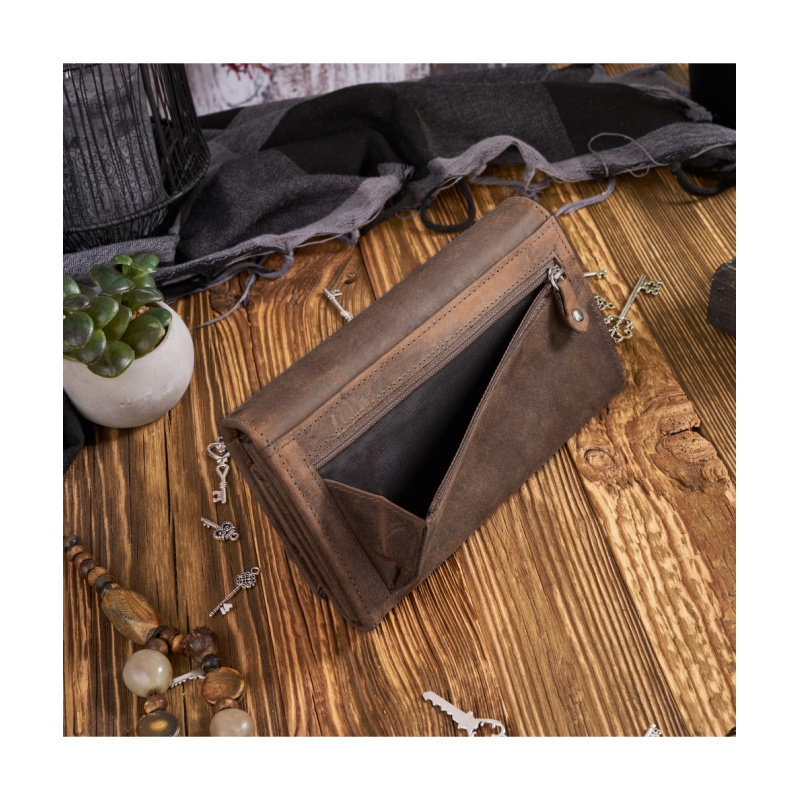 Dámska kožená hnedá kvetinová peňaženka Paolo Peruzzi VINTAGE