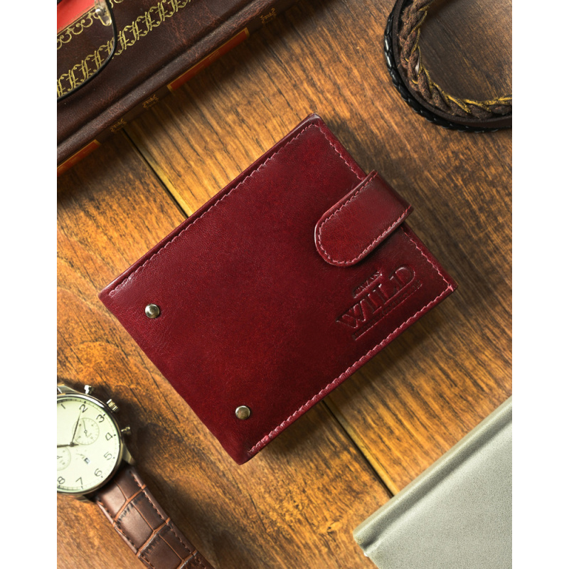 Kožená pánska burgundy peňaženka Always Wild RFID