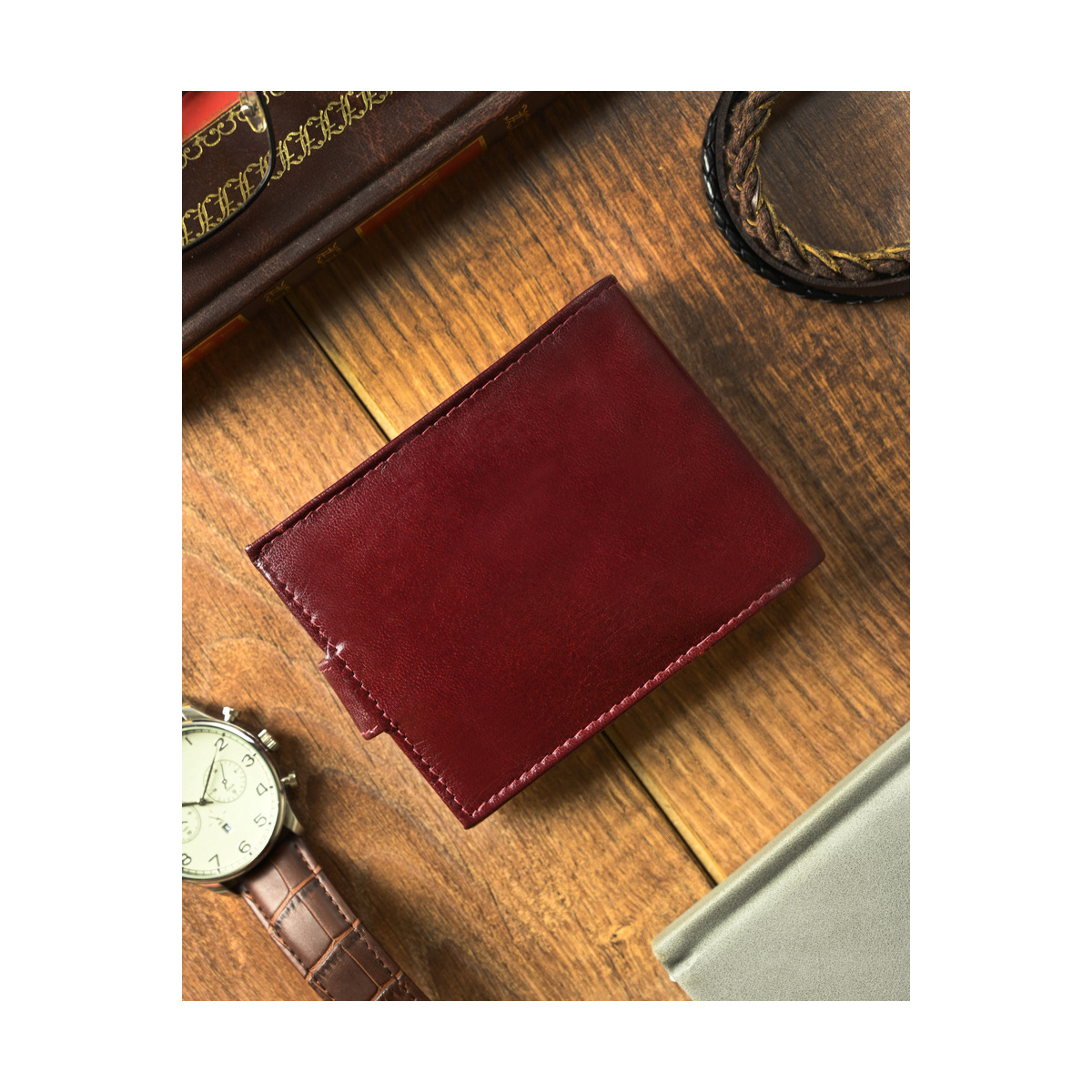 Kožená pánska burgundy peňaženka Always Wild RFID