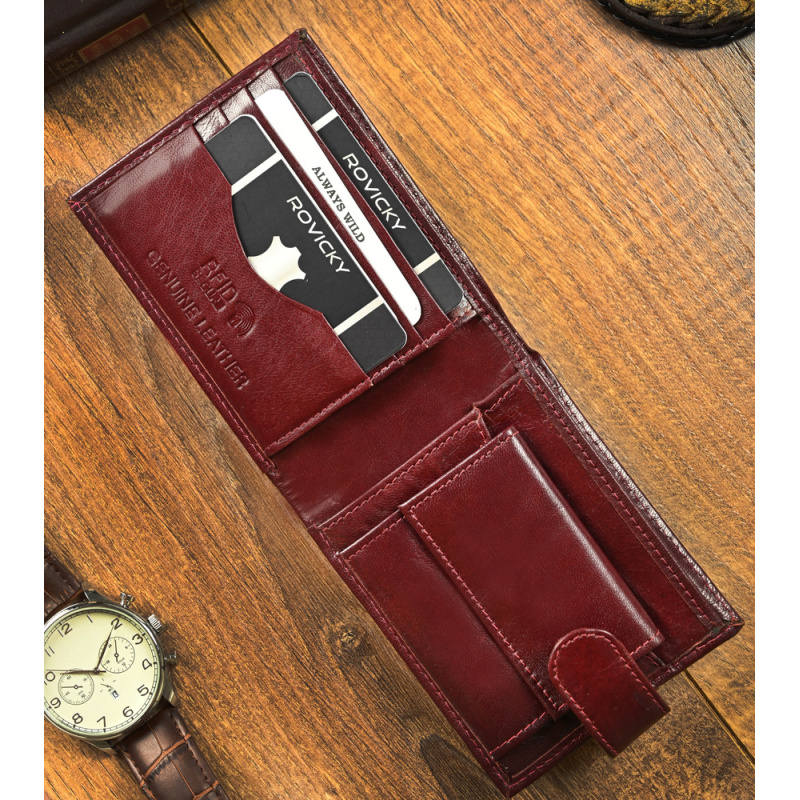 Kožená pánska burgundy peňaženka Always Wild RFID
