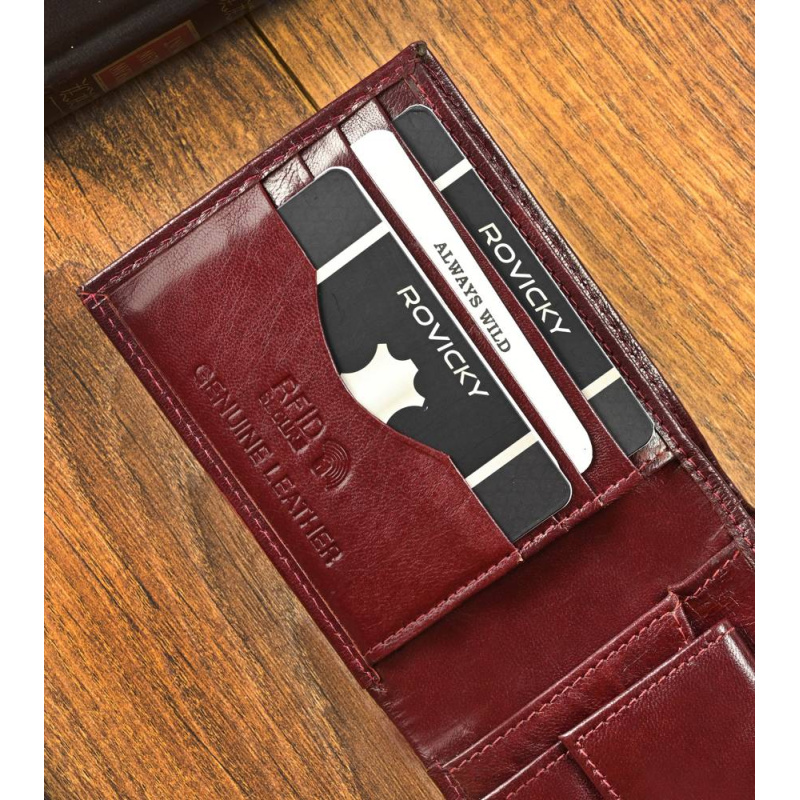 Kožená pánska burgundy peňaženka Always Wild RFID