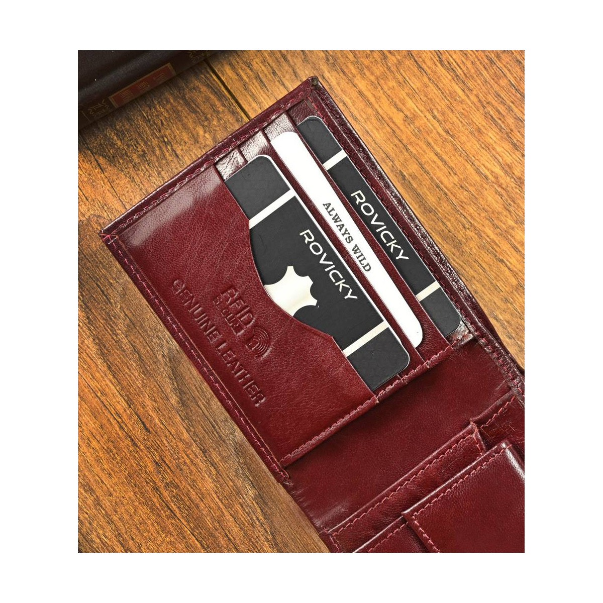 Kožená pánska burgundy peňaženka Always Wild RFID