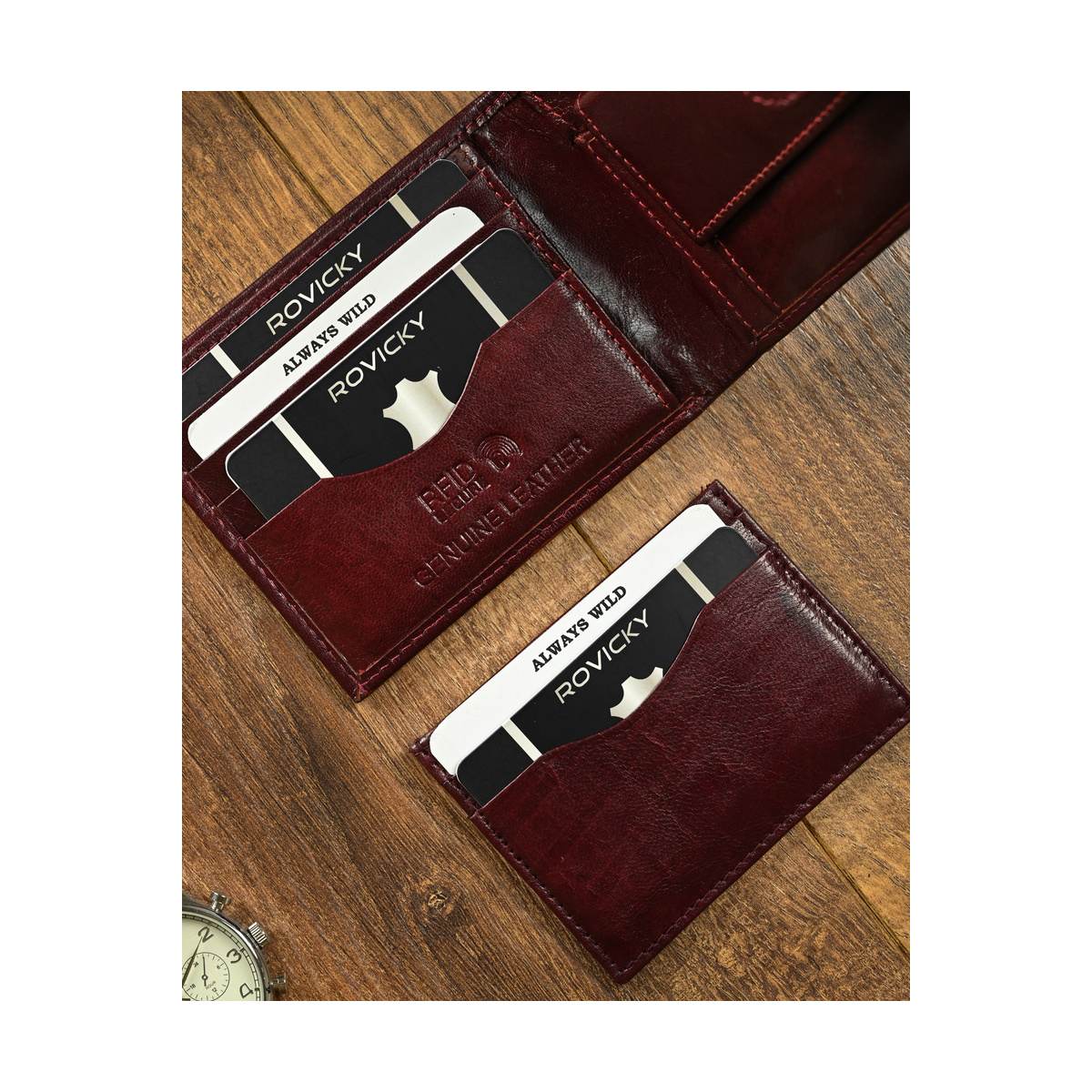 Kožená pánska burgundy peňaženka Always Wild RFID