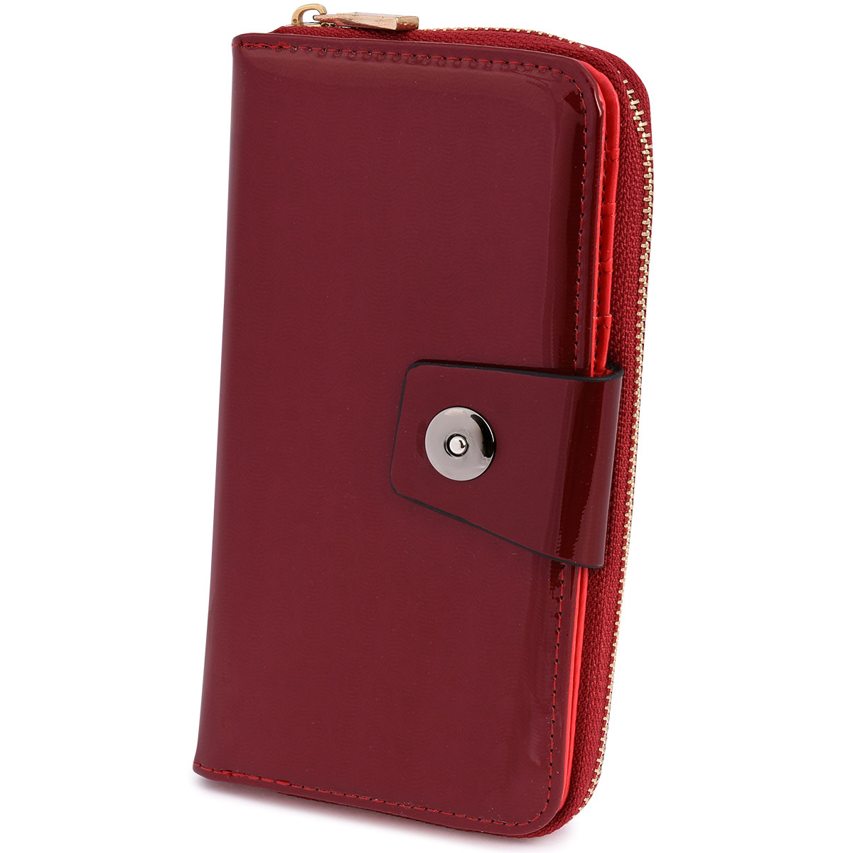 Bordová veľká lakovaná dámska peňaženka NICOLE