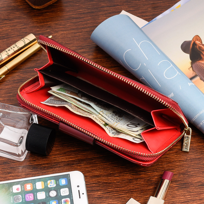 Bordová veľká lakovaná dámska peňaženka NICOLE