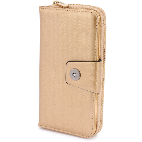 Zlatá veľká lakovaná dámska peňaženka NICOLE