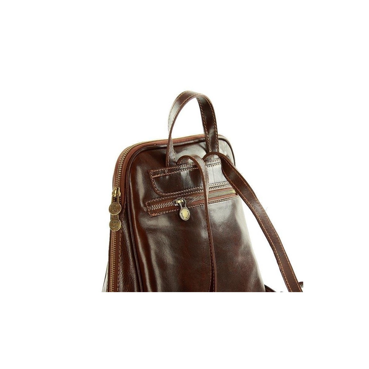 Kožený dámsky hnedý batoh Vera Pelle "BRONTE"