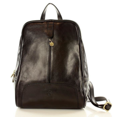 Kožený dámsky čierny batoh Vera Pelle "BRONTE"