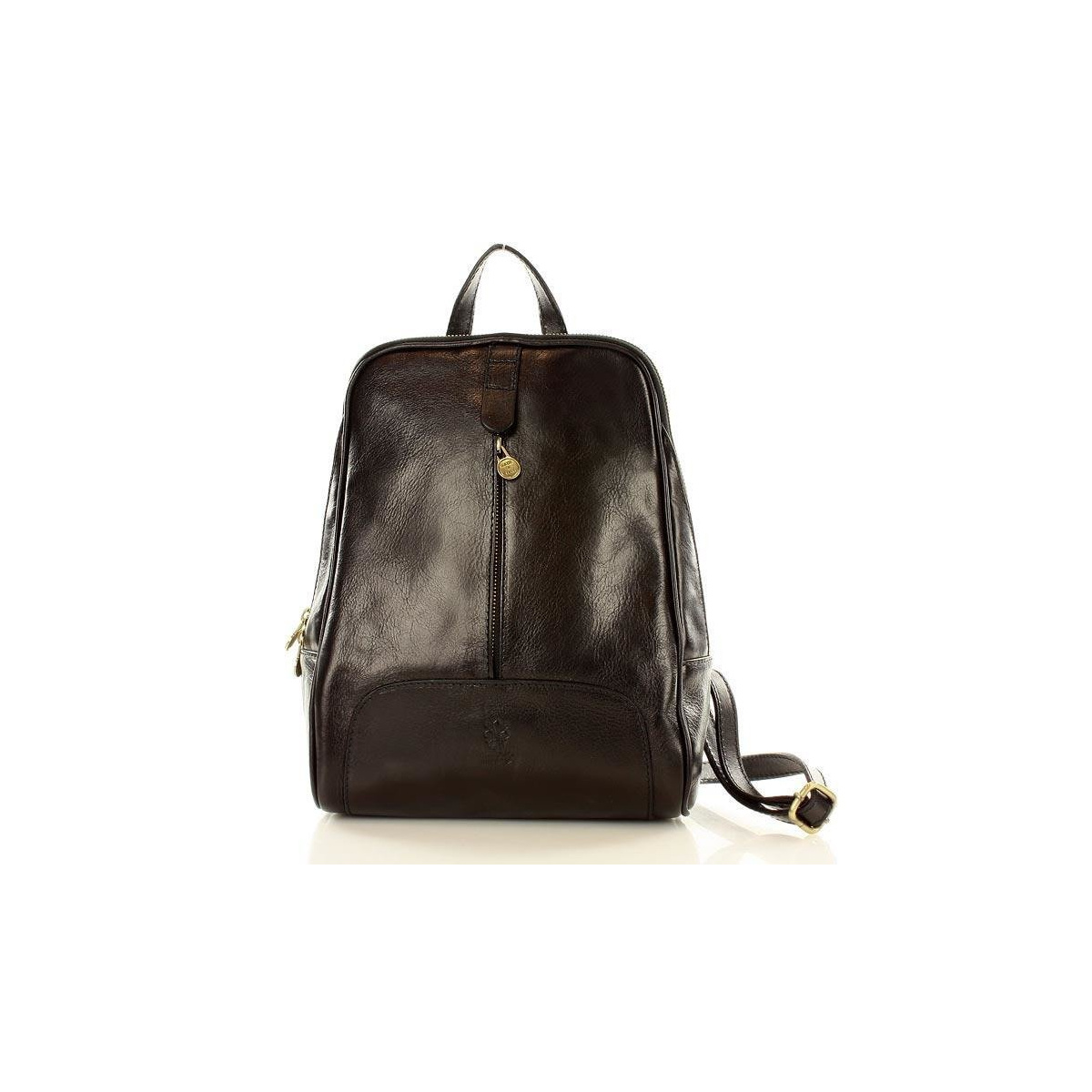 Kožený dámsky čierny batoh Vera Pelle "BRONTE"