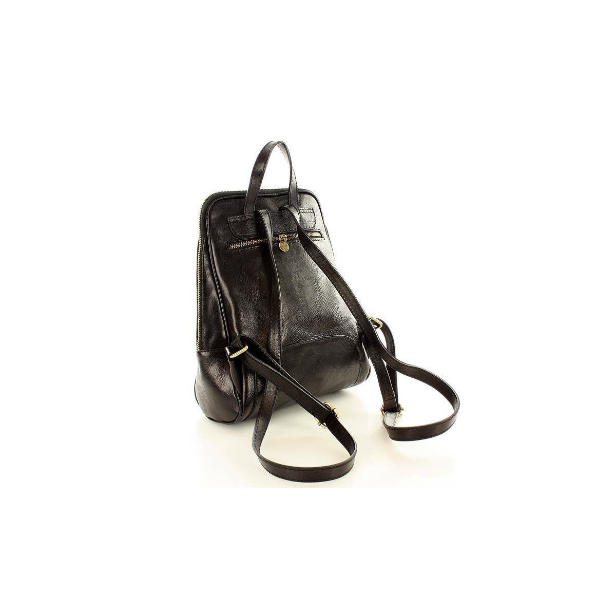 Kožený dámsky čierny batoh Vera Pelle "BRONTE"